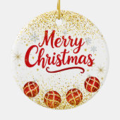 クリスマスパーティーのきらめき セラミックオーナメント (裏面)