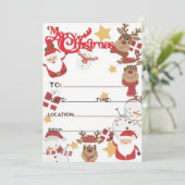 クリスマスパーティーのご招待状 招待状 (スタンド正面)