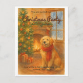 クリスマスパーティーのご招待 · あたたかな犬の情景 シーズンポストカード (正面)