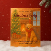 クリスマスパーティーのご招待 · あたたかな犬の情景 招待状