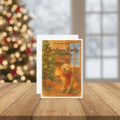 クリスマスパーティーのご招待　|　あたたかな犬の情景 招待状