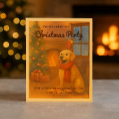 クリスマスパーティーのご招待　|　あたたかな犬の情景 招待状