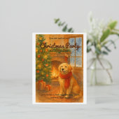 クリスマスパーティーのご招待 · あたたかな犬の情景 箔シーズンポストカード (立ち正面)