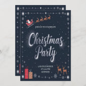 クリスマスパーティーのご招待 サンタクロースと一緒に楽しいひと時を シーズンカード (正面/裏面)