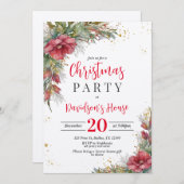 クリスマスパーティーのご招待 シーズンカード (正面/裏面)