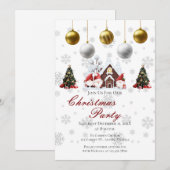 クリスマスパーティーのご招待 招待状 (正面/裏面)