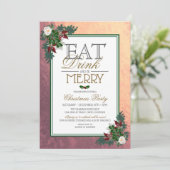 クリスマスパーティーのご招待 Eat Drink and be Merry 招待状 (スタンド正面)