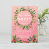 クリスマスパーティーのご招待 Eat Drink & Be Merry 招待状 (スタンド正面)