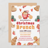 クリスマスパーティーのためのホリデースイートケーキブランチ 招待状 (正面/裏面)