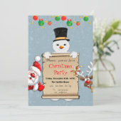 クリスマスパーティーのためのユ面白いクリスマスの招待状 招待状 (スタンド正面)
