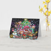 クリスマスパーティーのカード カード (黄色い花)