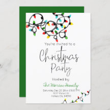 クリスマスパーティーのクリスマスライト招待状