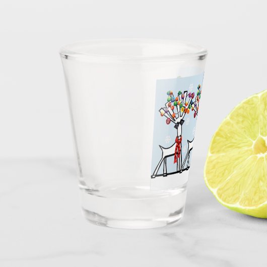 クリスマスパーティーのトナカイ ショットグラス (左)