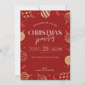 クリスマスパーティーのパーソナライズ 招待状 (正面)