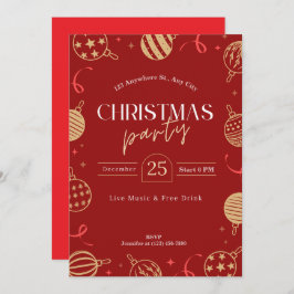クリスマスパーティーのパーソナライズ 招待状