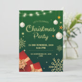 クリスマスパーティーのパーソナライズ 招待状 (スタンド正面)