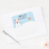 クリスマスパーティーのホリデー名札 スノーマン スクエアシール (封筒)