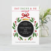 クリスマスパーティーのポトラック Eat Drink and Be Merry 招待状 (スタンド正面)