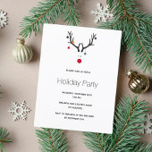 クリスマスパーティーの休日のトナカイの招待 ポストカード
