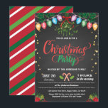 クリスマスパーティーの休日のパーティーchalkboard mistletoe 招待状<br><div class="desc">[すべての文字は編集可能で、"クリスマス"を除く]今すぐこのスタイリッシュデザインを取得！大事な行事：クリスマス、ホリデーパーティーのテーマ：ミストレモダントースタイルの下：、シック、陽気、おもしろい色：赤、白、緑、フェスティバル色、紙吹雪グラフィッフェイクク：黒板の背景、クリスマス飴、カラフルクリスマスストリングライト、ミストレフェイクート、クリスマスの花、</div>