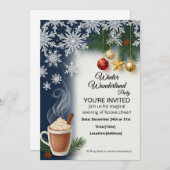 クリスマスパーティーの休日の招待カードのテンプレート 招待状 (正面/裏面)