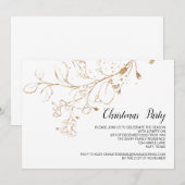 クリスマスパーティーの休暇ディナー、ランチ、祝賀会 招待状 (正面/裏面)