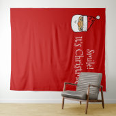 クリスマスパーティーの写真撮影用背景 楽しいサンタ タペストリー (インサイチュ(横))