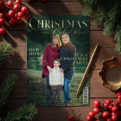 クリスマスパーティーの写真雑誌の表紙 箔シーズンカード