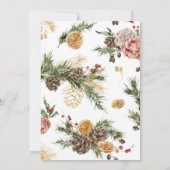 クリスマスパーティーの冬の葉の招待状 招待状 (裏面)