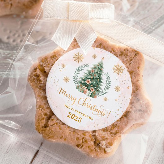 クリスマスパーティーの好意 |赤面金ゴールド ラウンドシール