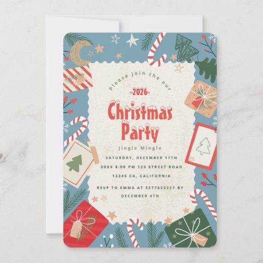 クリスマスパーティーの招待状を作ろう 招待状 (正面)