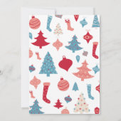 クリスマスパーティーの招待状 かわいいピンクとブルー 招待状 (裏面)