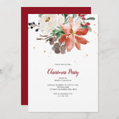 クリスマスパーティーの招待状・エレガント・ホリデー 招待状 (正面/裏面)