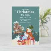 クリスマスパーティーの招待状、クリスマスイブディナー 招待状 (スタンド正面)