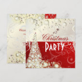 クリスマスパーティーの招待状、シャンパンの泡 招待状 (正面/裏面)