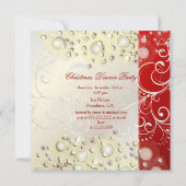 クリスマスパーティーの招待状、シャンパンの泡 招待状 (裏面)