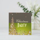 クリスマスパーティーの招待状、シャンパンの泡 招待状 (スタンド正面)