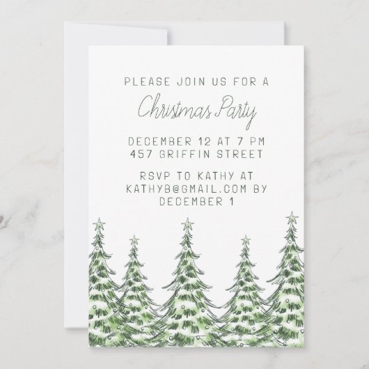 クリスマスパーティーの招待状 シーズンカード (正面)