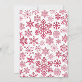 クリスマスパーティーの招待状 スノーフレーク 赤 招待状 (裏面)