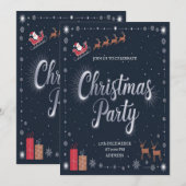 クリスマスパーティーの招待状(フェスティブサンタ) シーズンカード (正面/裏面)