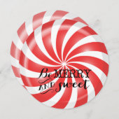 クリスマスパーティーの招待状 | ペッパーミント 招待状 (正面/裏面)