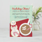 クリスマスパーティーの招待状　ホットココア 招待状 (スタンド正面)