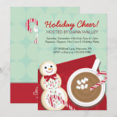 クリスマスパーティーの招待状　ホットココア 招待状 (正面/裏面)