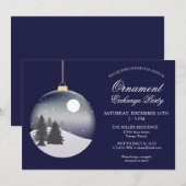 クリスマスパーティーの招待状 ホリデーオーナメント 招待状 (正面/裏面)