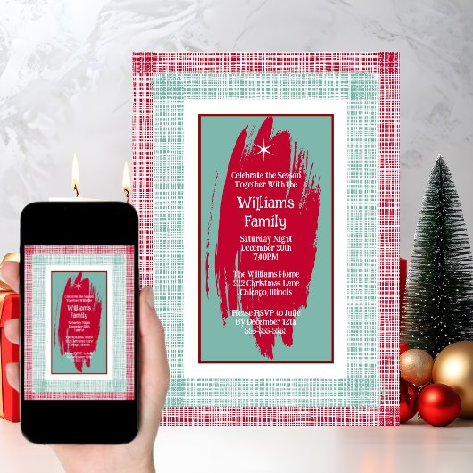 クリスマスパーティーの招待状 ホリデーシーズンのスター 招待状