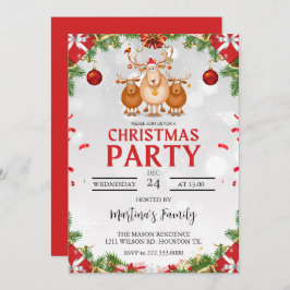 クリスマスパーティーの招待状 ホリデーパーティー 招待状