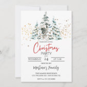 クリスマスパーティーの招待状 ホリデーパーティー 招待状 (正面)