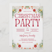 クリスマスパーティーの招待状 ホリデー 招待状 (正面/裏面)
