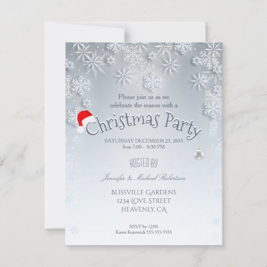 クリスマスパーティーの招待状 招待状 (正面)