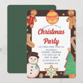 クリスマスパーティーの招待状 招待状 (正面/裏面)